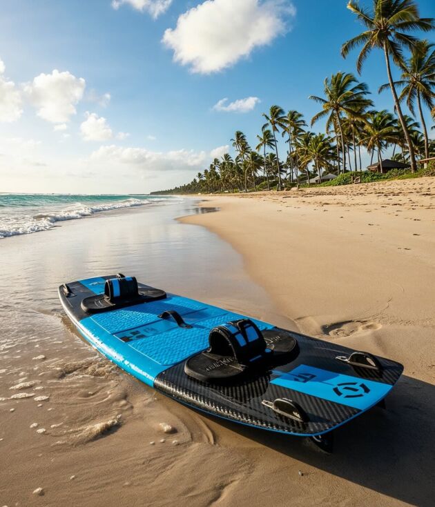 Ocean blue inflatable paddleboard